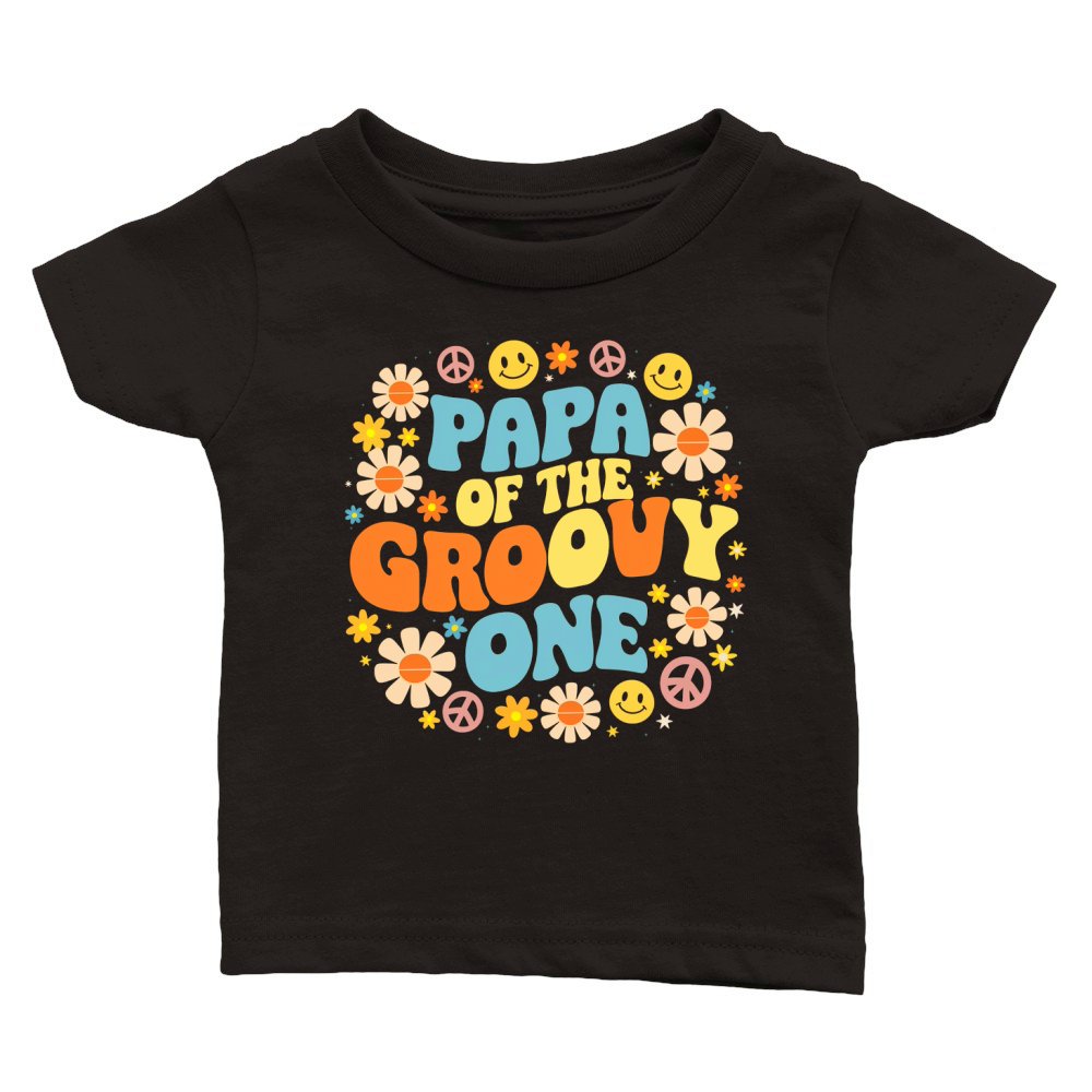 Papa of the groovy one Classic Baby Crewneck T-shirt