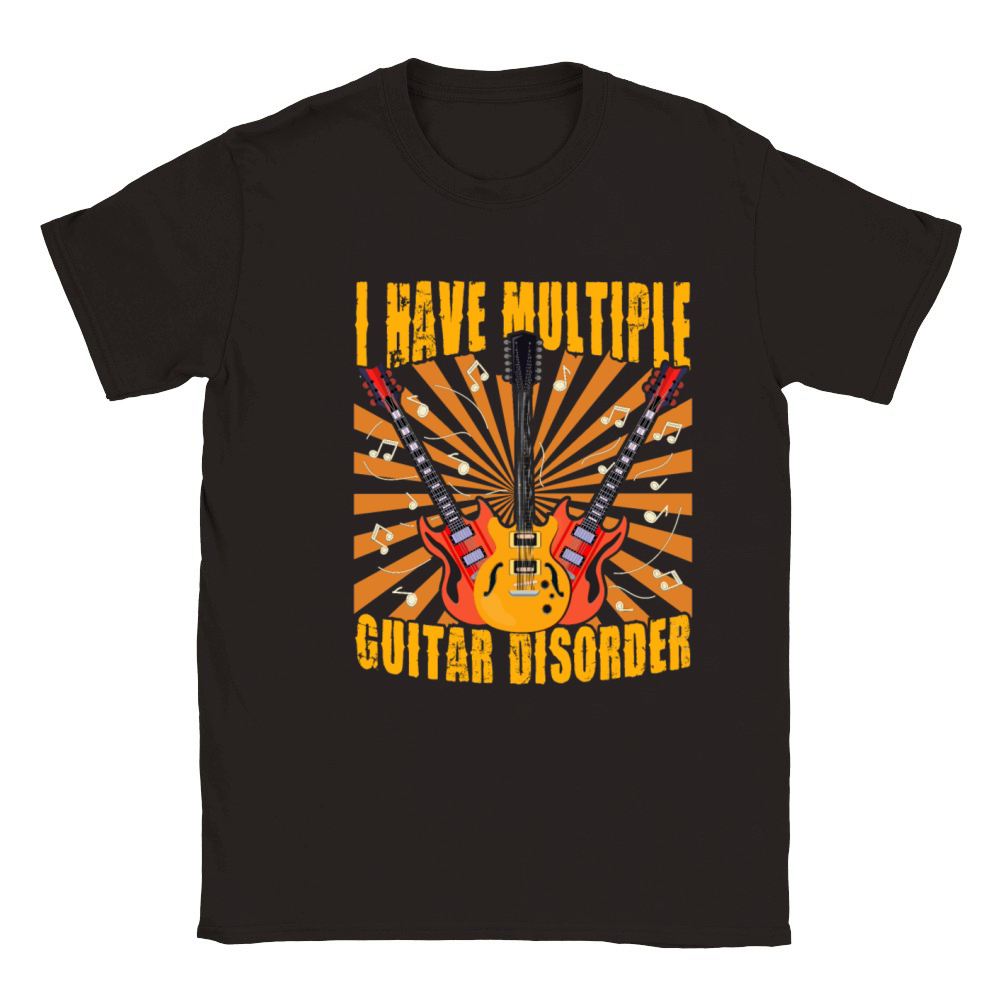Multiple Bass Disorder Guitar Shirt For Men Classic Kids Crewneck T-shirt