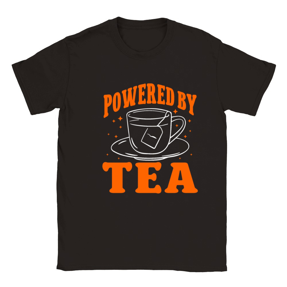 Tea Lover Tea Drinker Quotes Powered By Tea Classic Kids Crewneck T-shirt