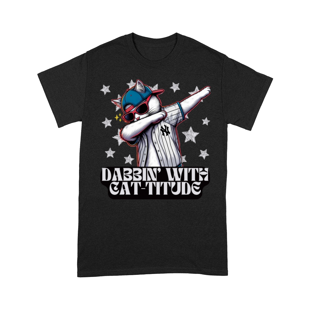 Funky Baseball Cat with Dabbing Pose Comfort T-shirt