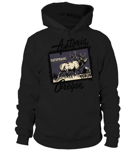 Vintage Astoria Oregon Elk Beach Hoodie Unisex