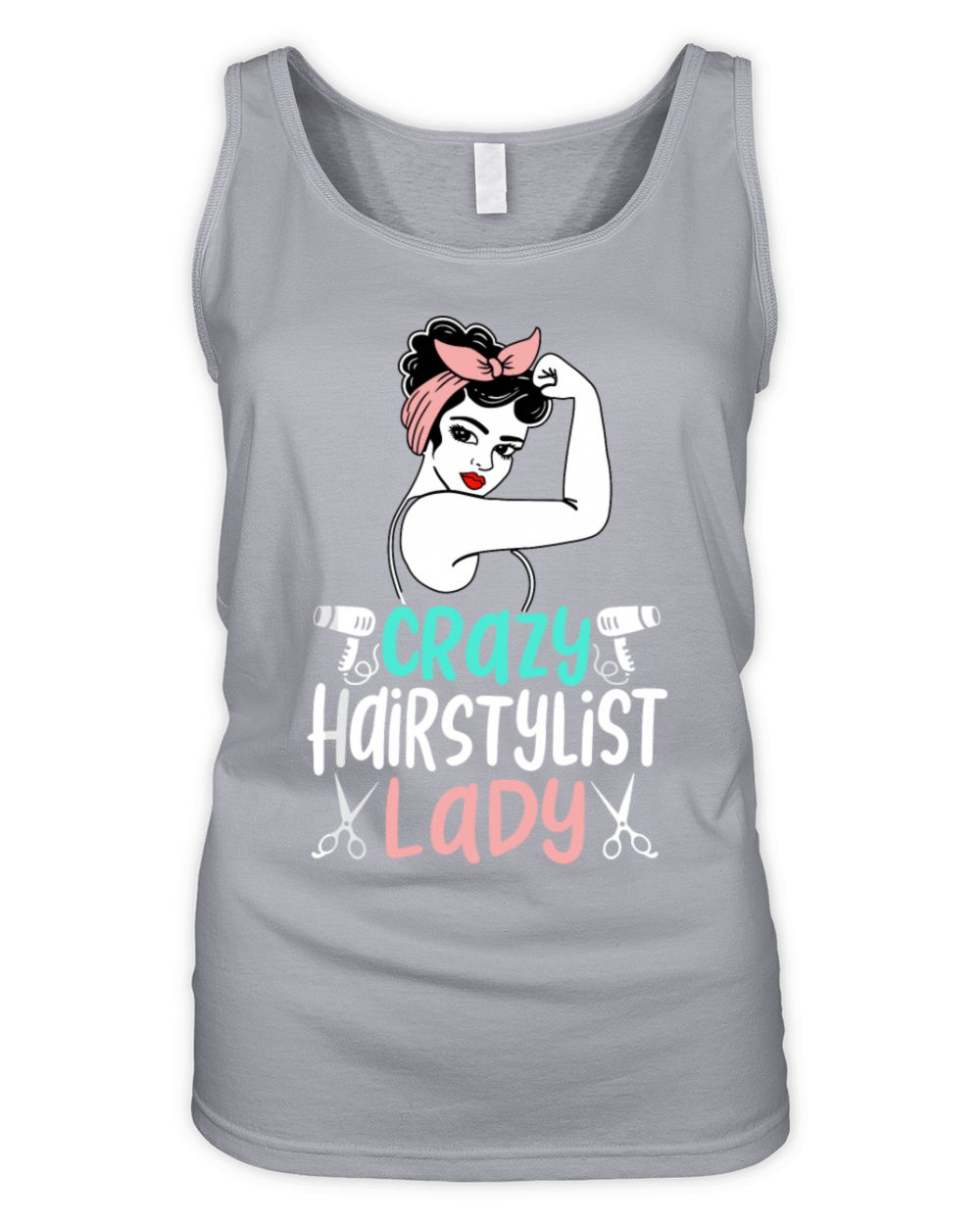 Cute Crazy Hairstylist Lady Funny Hair Salon Hair Organic Women's Tank Top