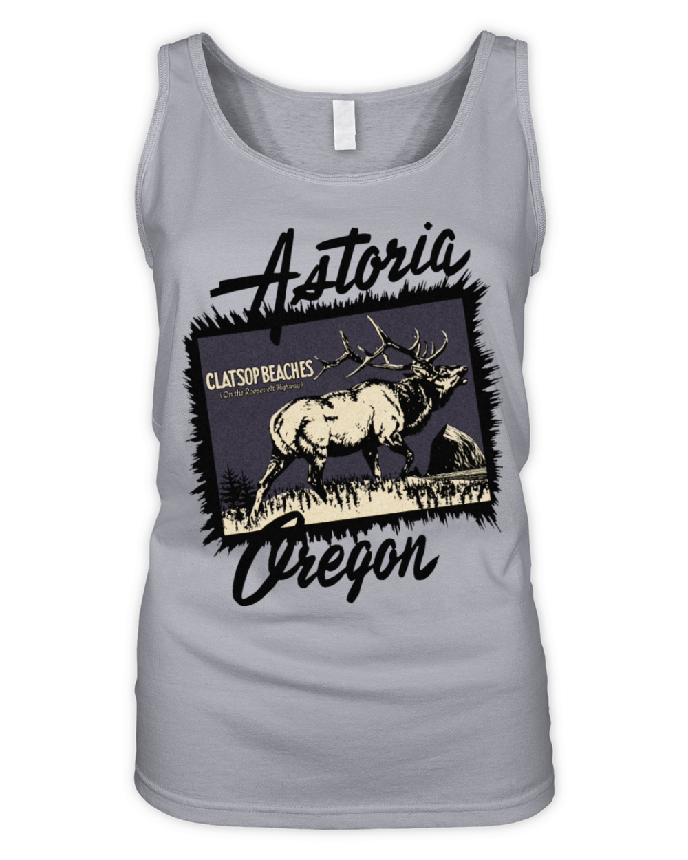 Vintage Astoria Oregon Elk Beach Organic Women's Tank Top