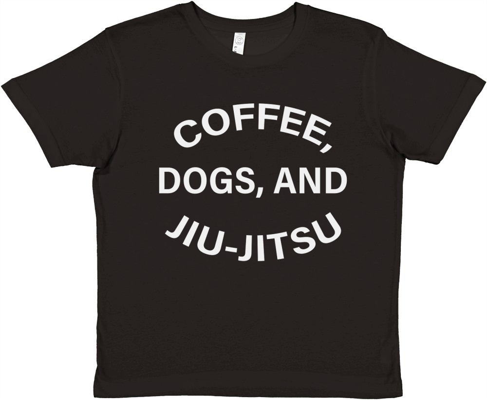 Coffee Dogs, and Jiu Jitsu Premium Kids Crewneck T-shirt