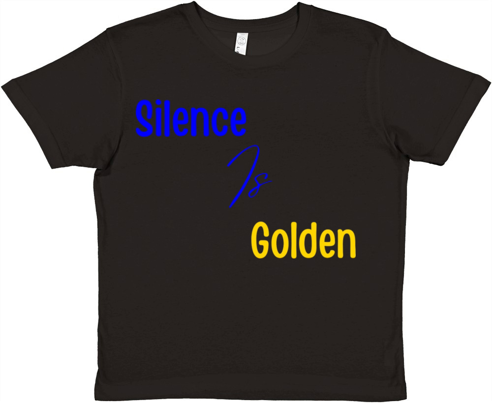 Silence Is Golden Blue Premium Kids Crewneck T-shirt
