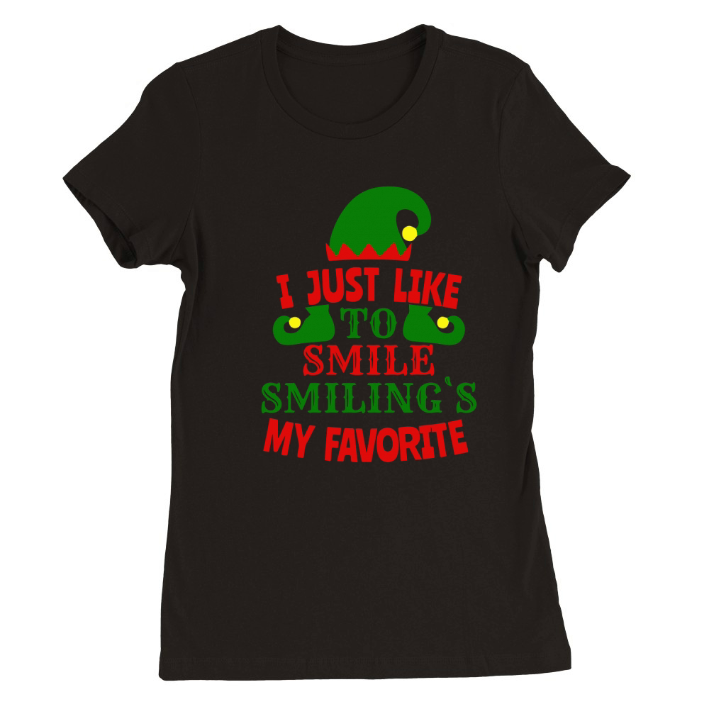 I just like to smaile smilings my favorite Premium Womens Crewneck T-shirt