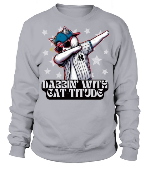 Funky Baseball Cat with Dabbing Pose Sweatshirt Unisex