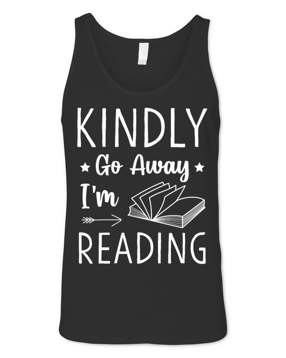 Kindly Go Away Book Lover Reader Funny Reading Unisex Jersey Tank