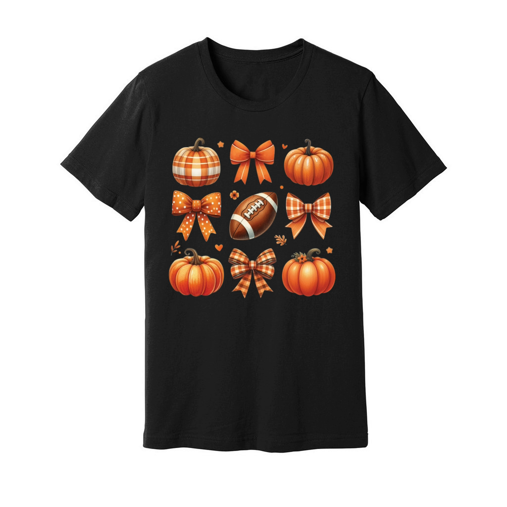 FallCoquetteBowPumpkin Unisex Jersey Tee
