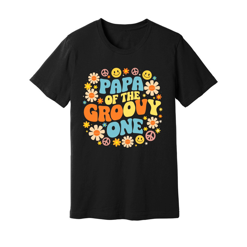 Papa of the groovy one Unisex Jersey Tee