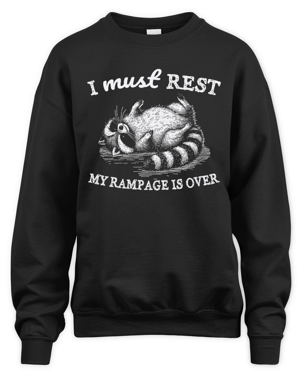 Raccoon weird sleeping D White Unisex Premium Crewneck Sweatshirt