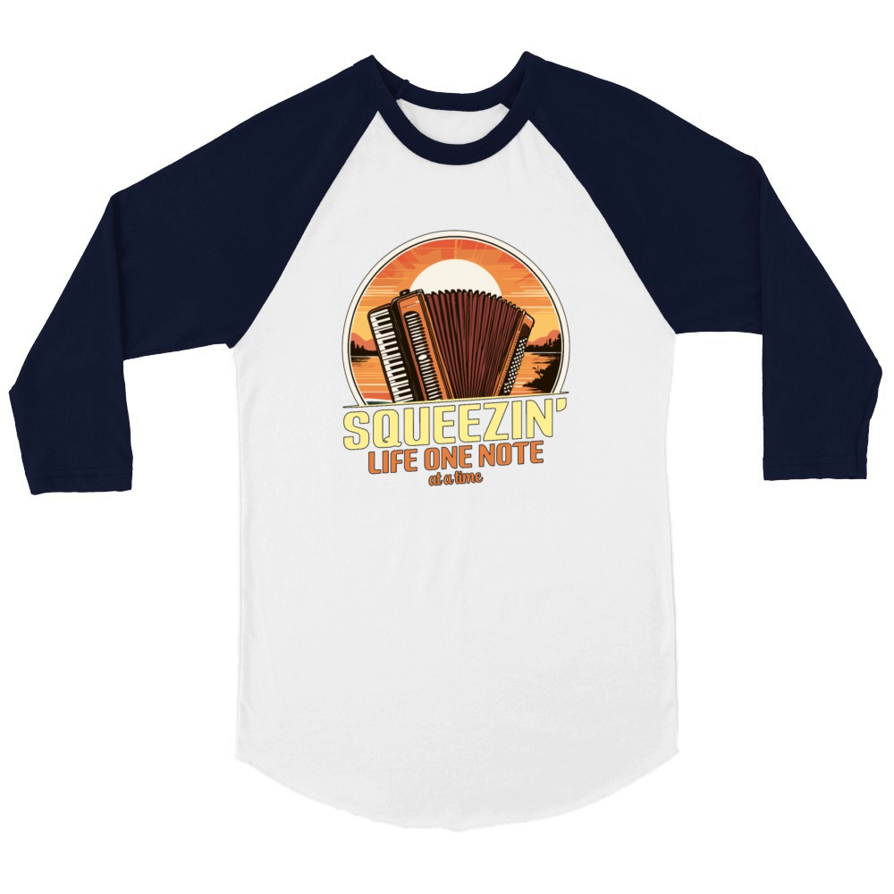 Accordion Squeezin Unisex ¾ sleeve Raglan T-shirt