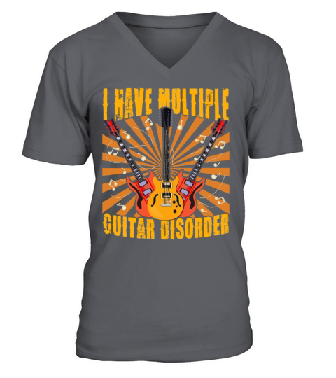 Multiple Bass Disorder Guitar Shirt For Men V-Neck T-shirt