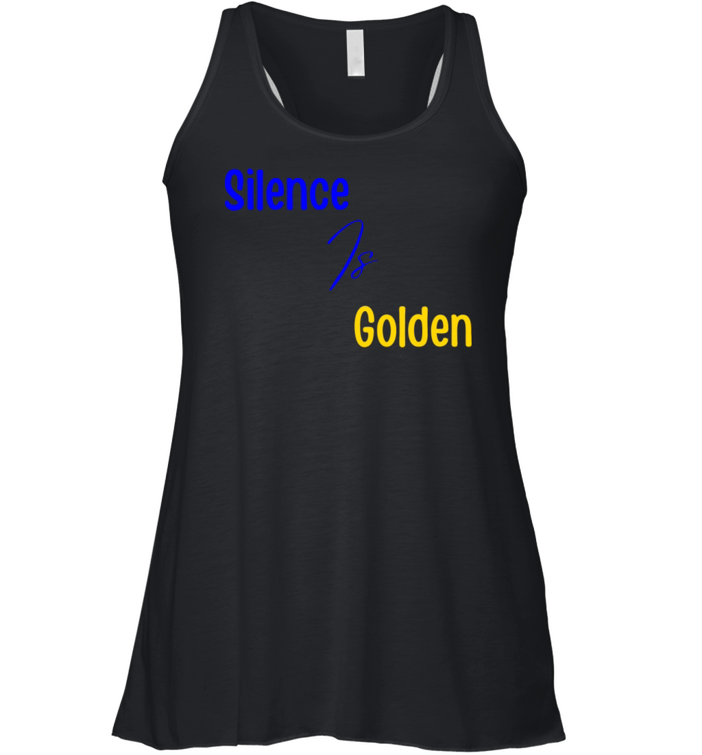 Silence Is Golden Blue Women's Flowy Tank Top