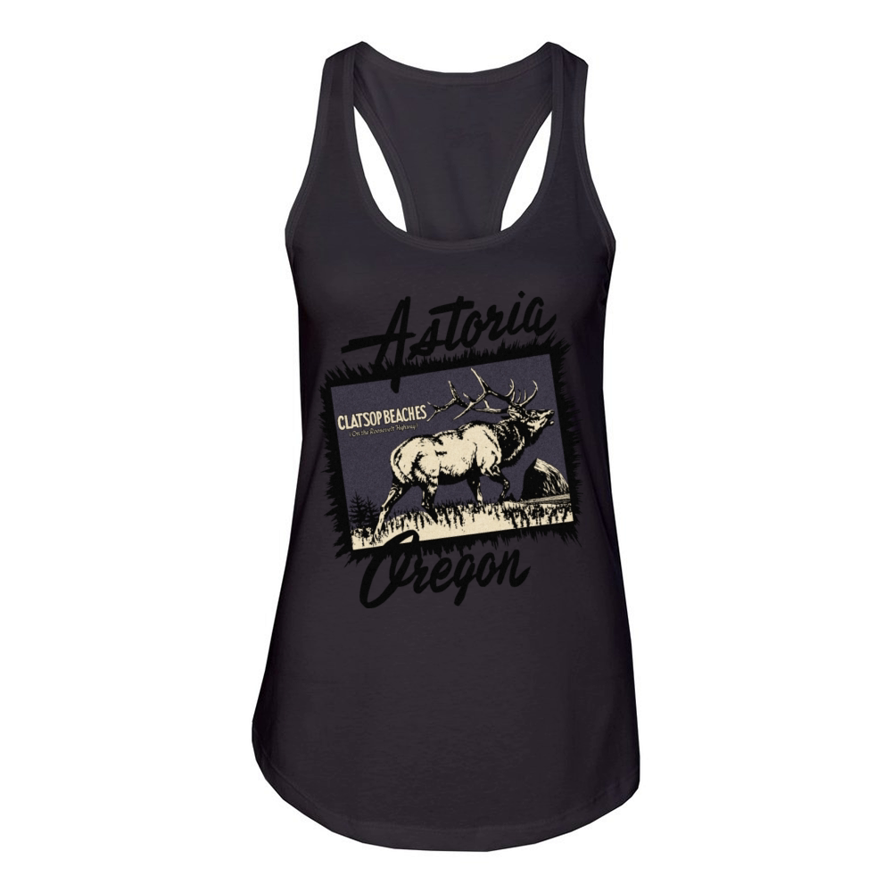 Vintage Astoria Oregon Elk Beach Women's Racerback Tank
