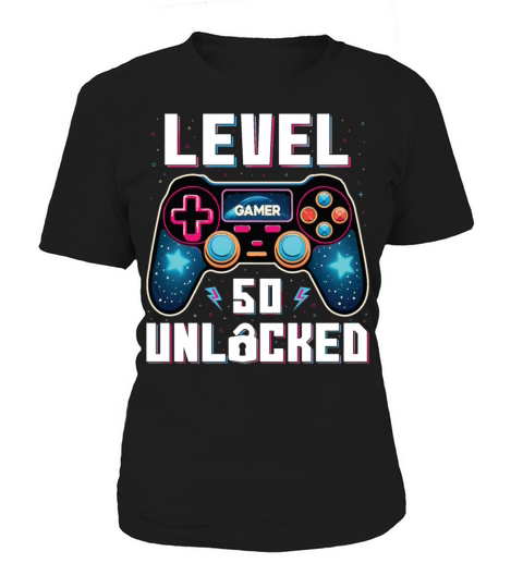 Level 50 Unlocked 50th Birthdays Gamer Gift Women's T-Shirt