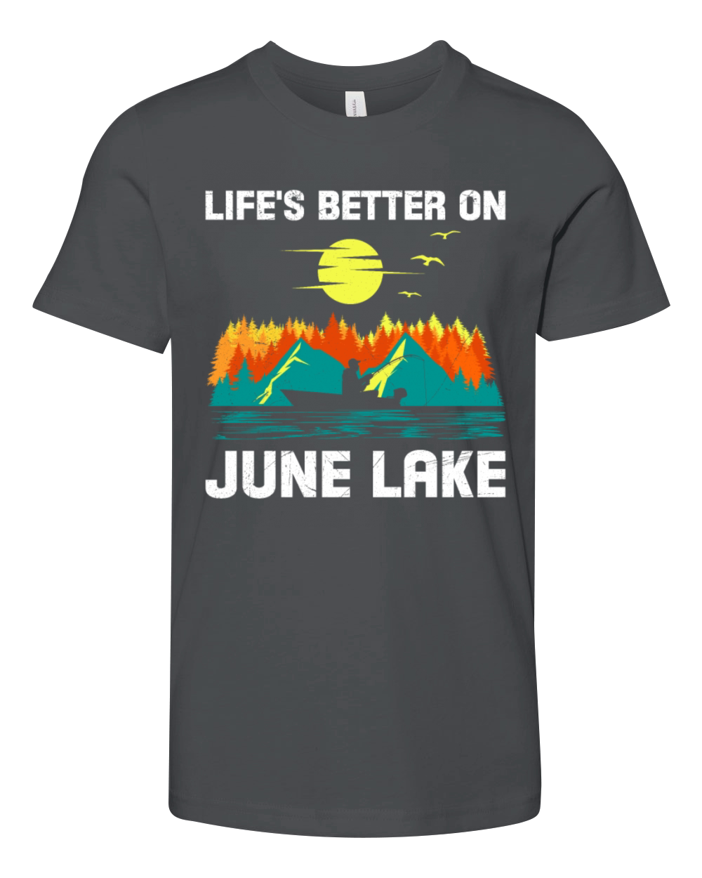California LIFES BETTER ON JUNE LAKE Vintage Youth Unisex Jersey Tee