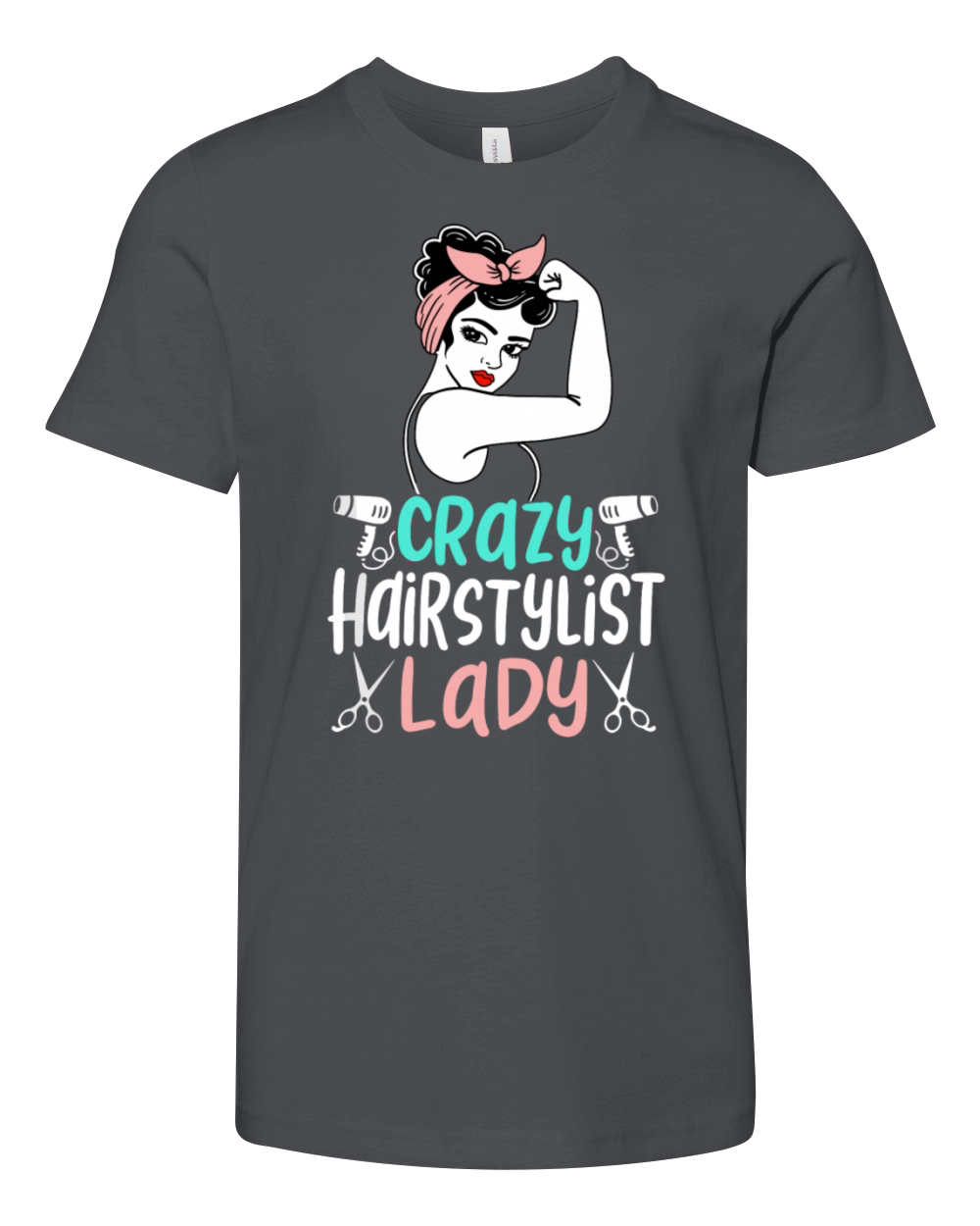Cute Crazy Hairstylist Lady Funny Hair Salon Hair Youth Unisex Jersey Tee