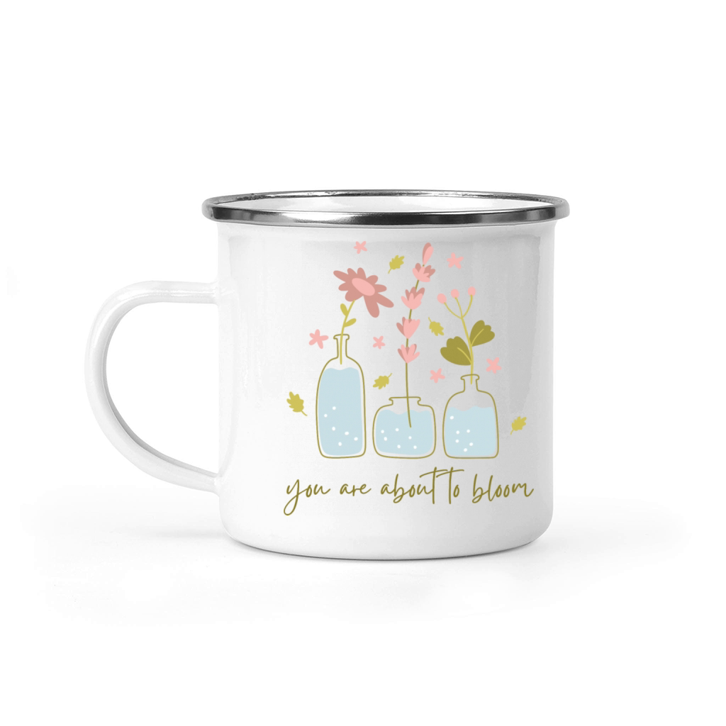 Colorful Cute Flower Quote Camping Mug
