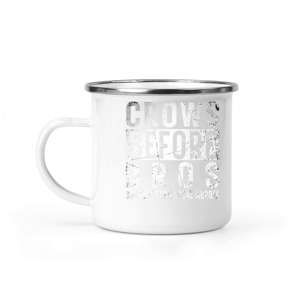 Crows Before Bros Support Your Local Murder Retro Camping Mug