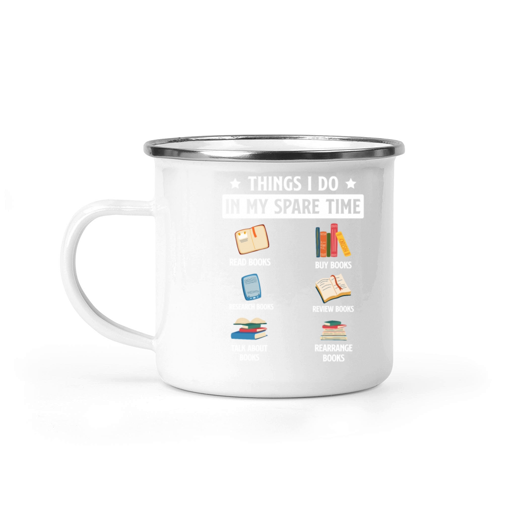 Spare Time Book Lover Reader Desing Funny Reading Camping Mug