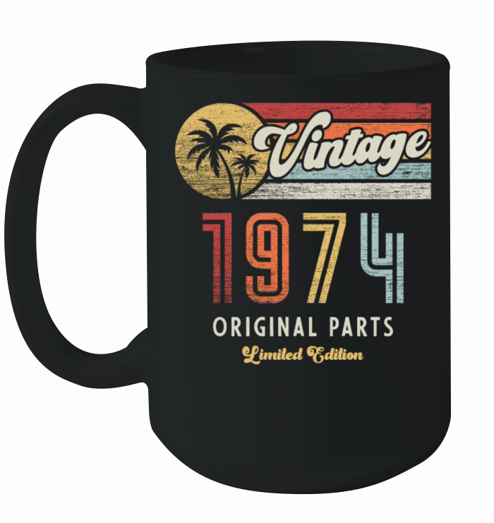 Vintage 1974 Birthday Retro Ceramic Mug
