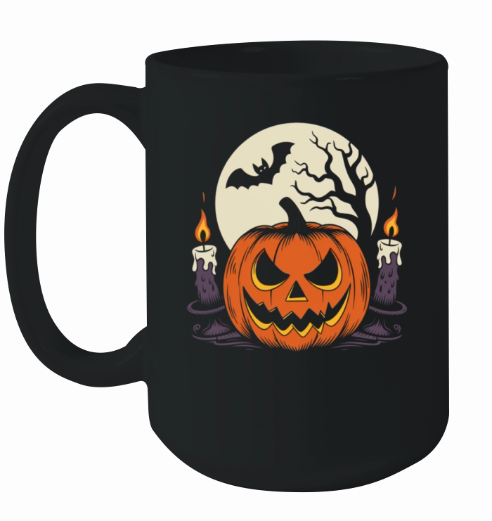 Vintage Pumpkin Scene Halloween Classic T-Shirt Ceramic Mug