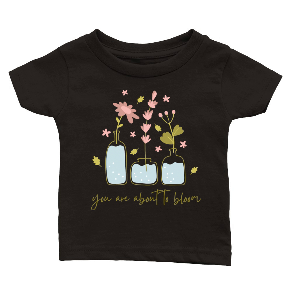 Colorful Cute Flower Quote Classic Baby Crewneck T-shirt