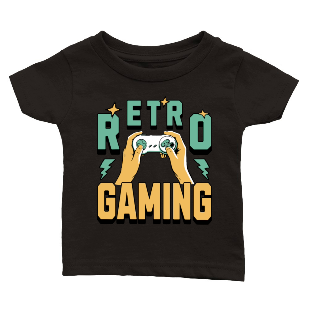 Retro Gaming Controller 90s Gamer Classic Baby Crewneck T-shirt