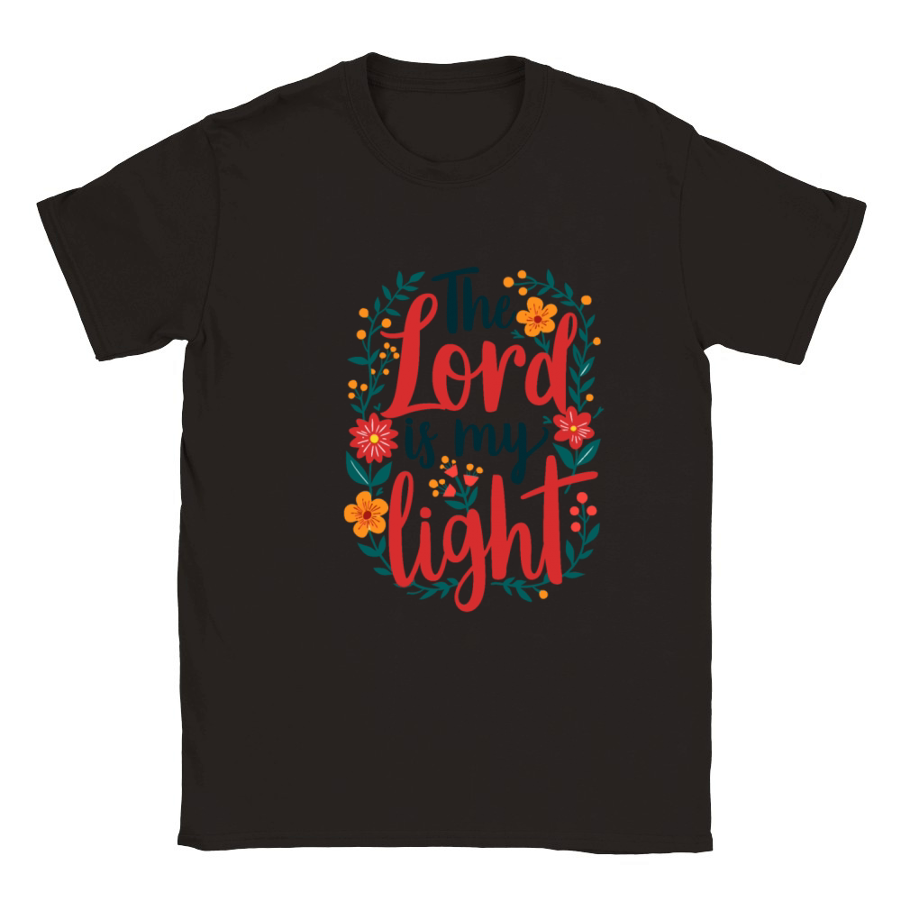 The Lord Is My Light Christian Quote Flower Floral Classic Kids Crewneck T-shirt