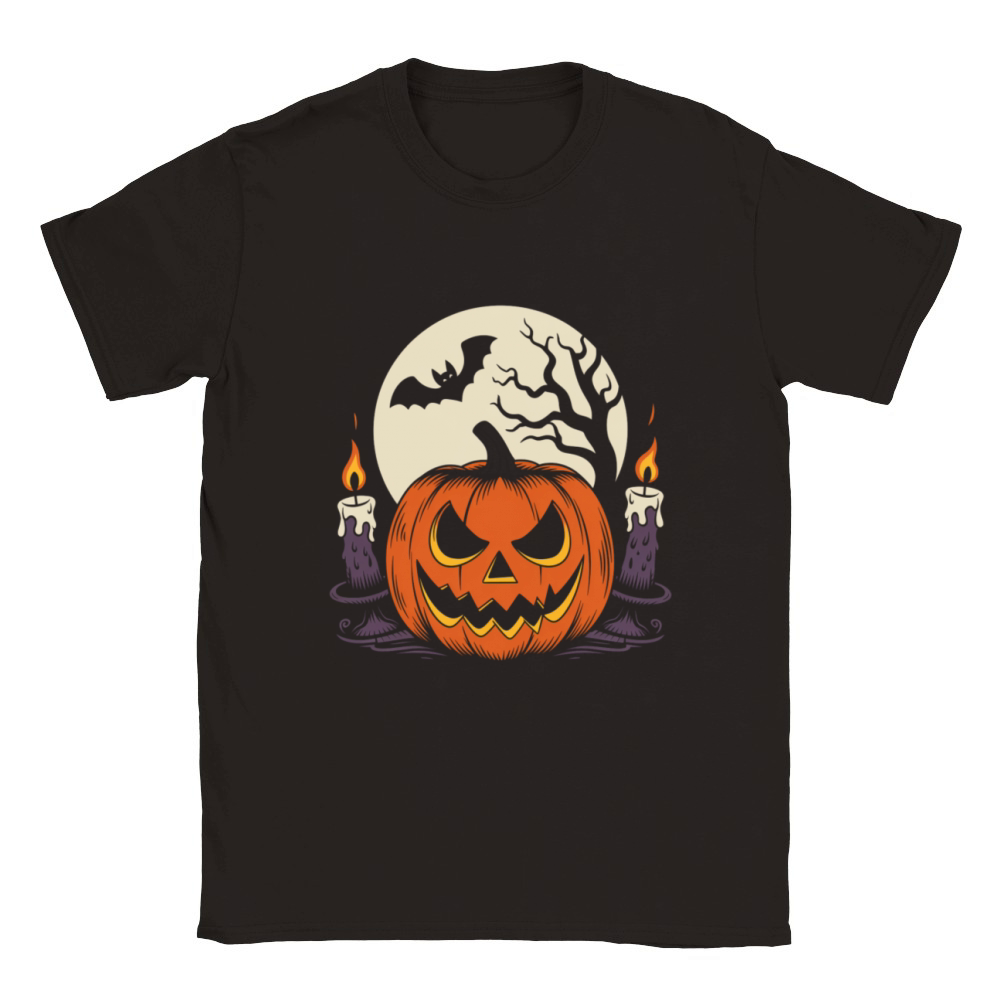Vintage Pumpkin Scene Halloween Classic T-Shirt Classic Kids Crewneck T-shirt