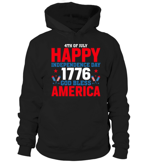 4th of July happy Independence Day 1776 God Bless America 02 Hoodie Unisex