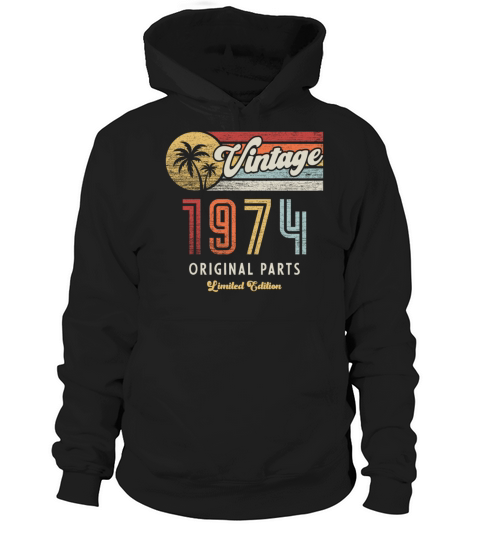 Vintage 1974 Birthday Retro Hoodie Unisex