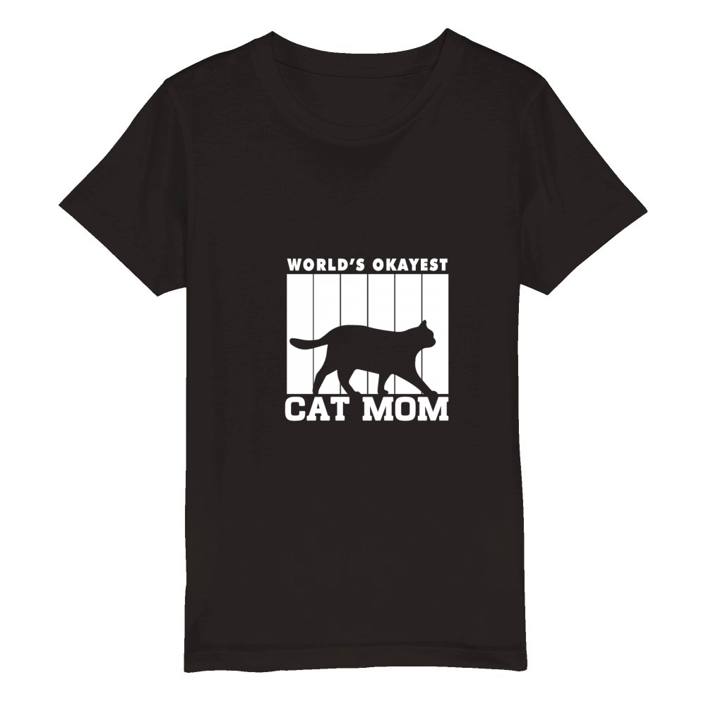 Worlds okayest cat mom 03 Organic Kids Crewneck T-shirt