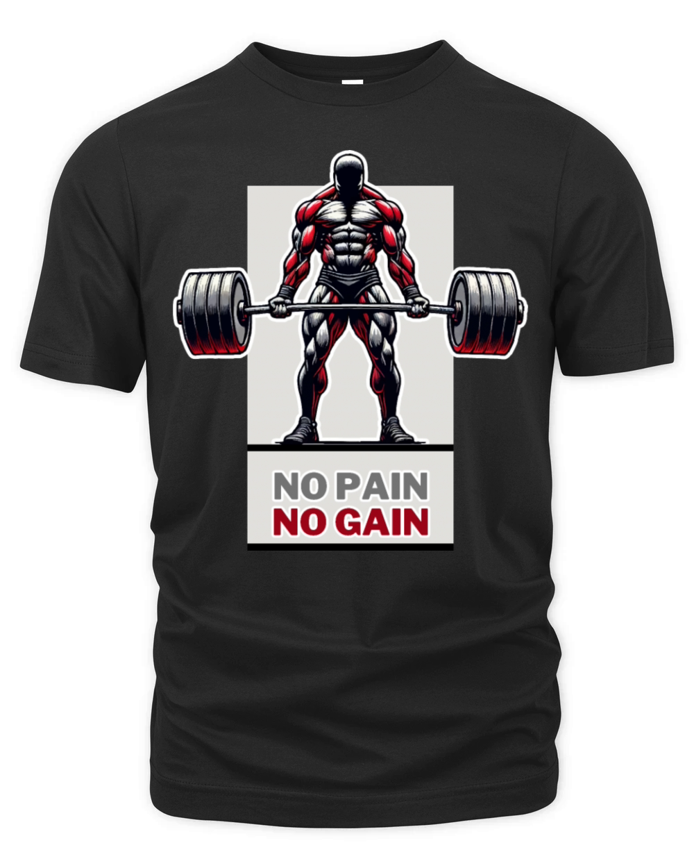 No Pain No Gain Powerlifting Motivation Organic Unisex T-shirt