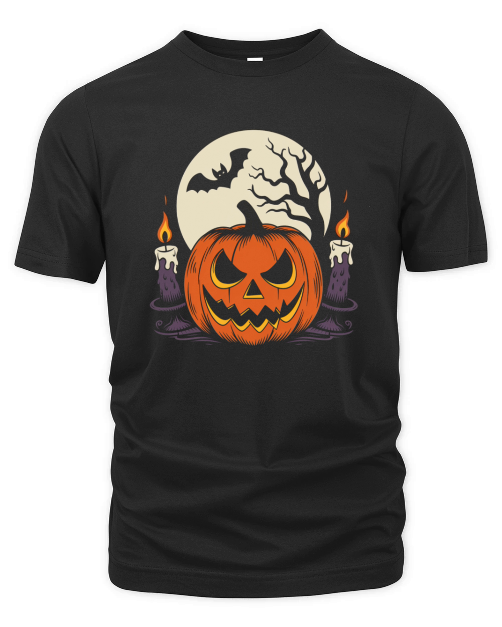 Vintage Pumpkin Scene Halloween Classic T-Shirt Organic Unisex T-shirt