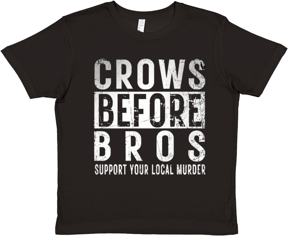 Crows Before Bros Support Your Local Murder Retro Premium Kids Crewneck T-shirt