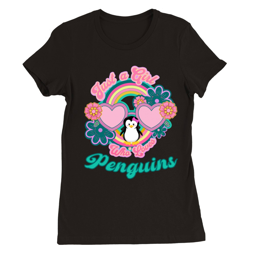 Just A Girl Who Loves Pinguins Funny Pinguin Lover Premium Womens Crewneck T-shirt