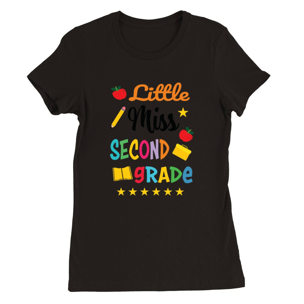 little miss second grade Premium Womens Crewneck T-shirt