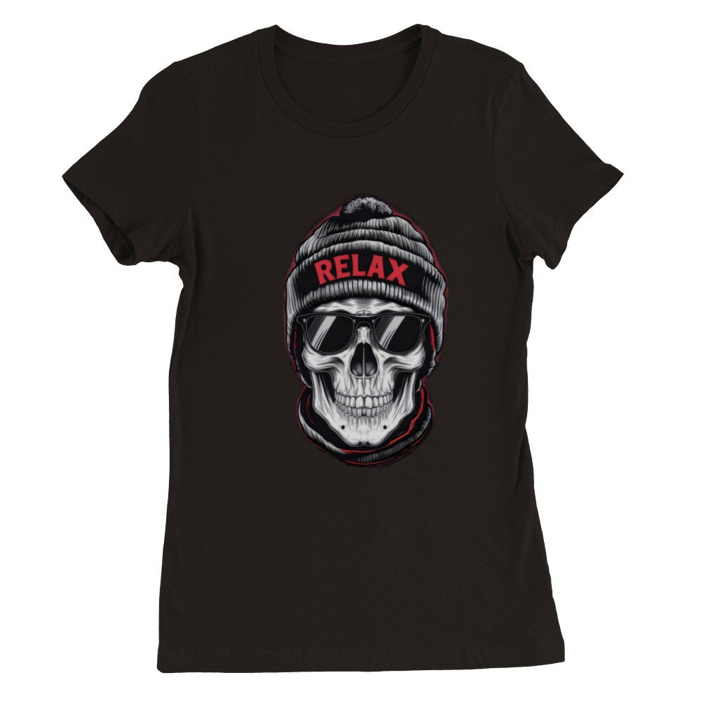 Relax Skull Vibes Premium Womens Crewneck T-shirt