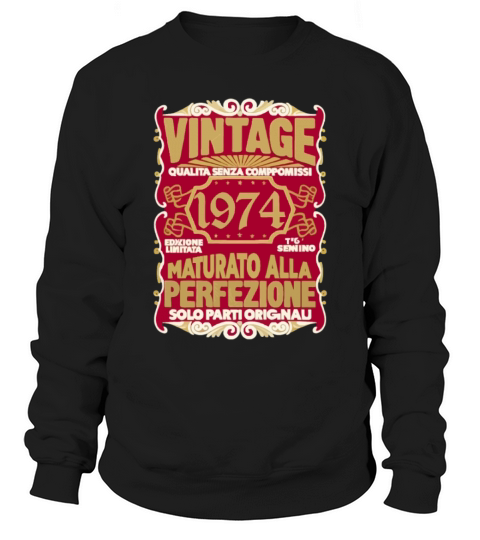 50 Compleanno 50 Uomo Anni Retro Vintage 1974 Reg Sweatshirt Unisex