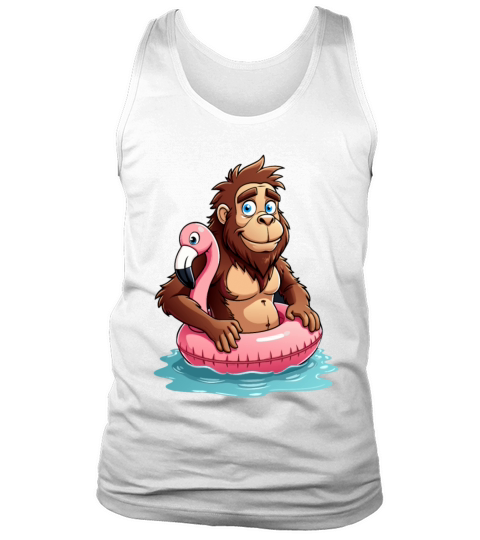 Pool Party Bigfoot Flamingo Tank Top Unisex