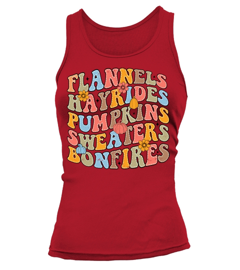 Flannels hayrides pumpkins sweaters bonfires Tank top Woman
