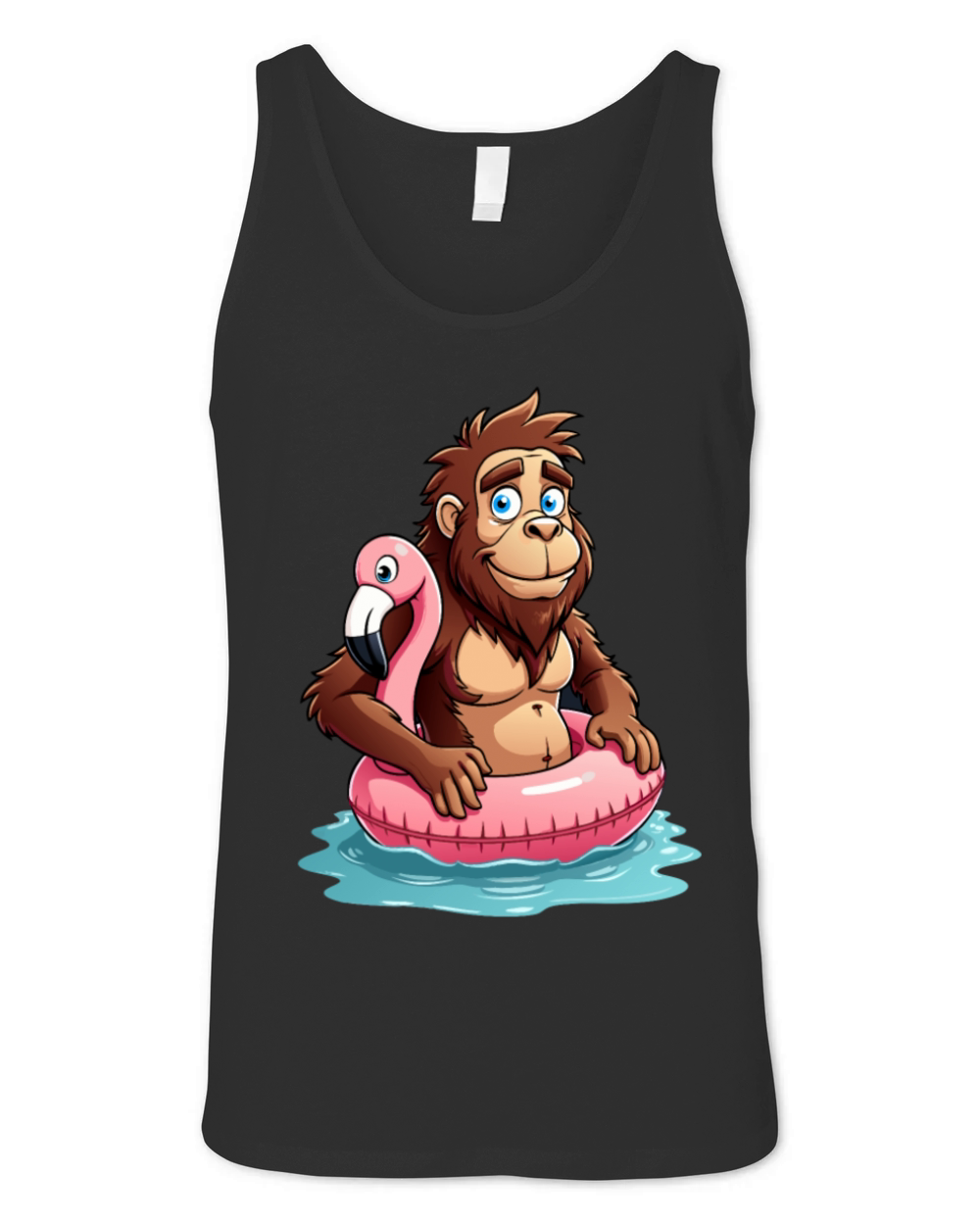 Pool Party Bigfoot Flamingo Unisex Jersey Tank