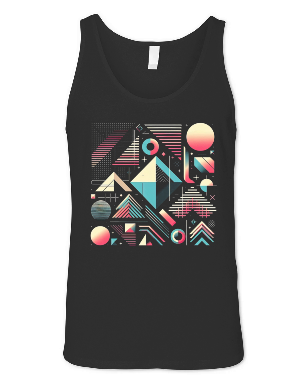 Retro Geometric Shapes 80s 90s Style 2 Unisex Jersey Tank