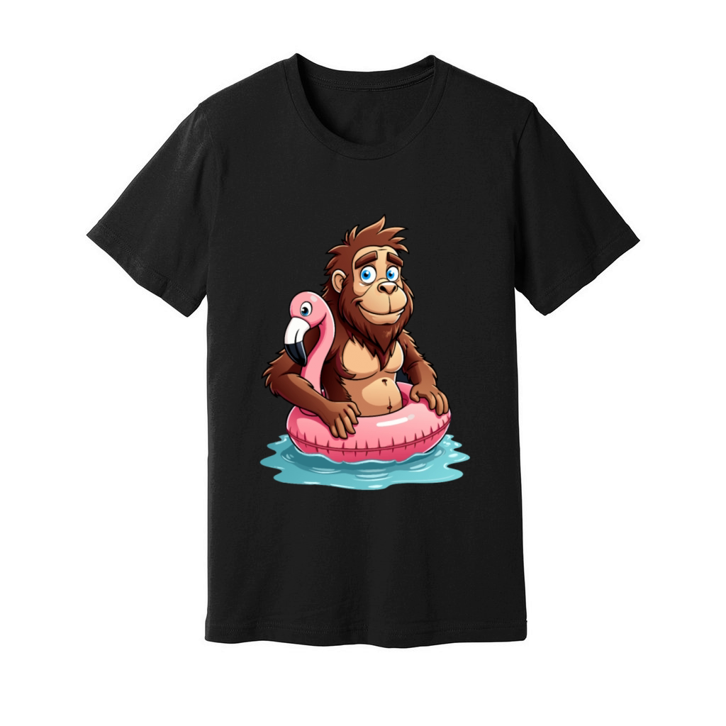 Pool Party Bigfoot Flamingo Unisex Jersey Tee