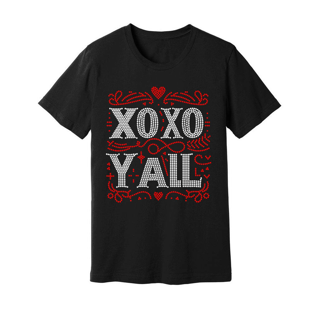 XOXO YAll Rhinestone Templates Unisex Jersey Tee