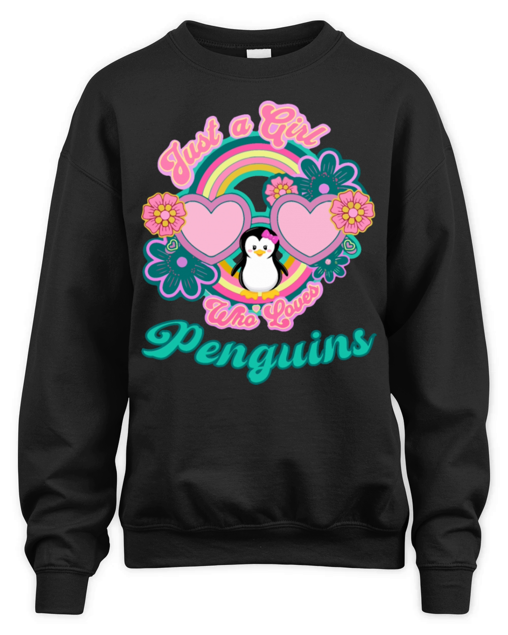 Just A Girl Who Loves Pinguins Funny Pinguin Lover Unisex Premium Crewneck Sweatshirt