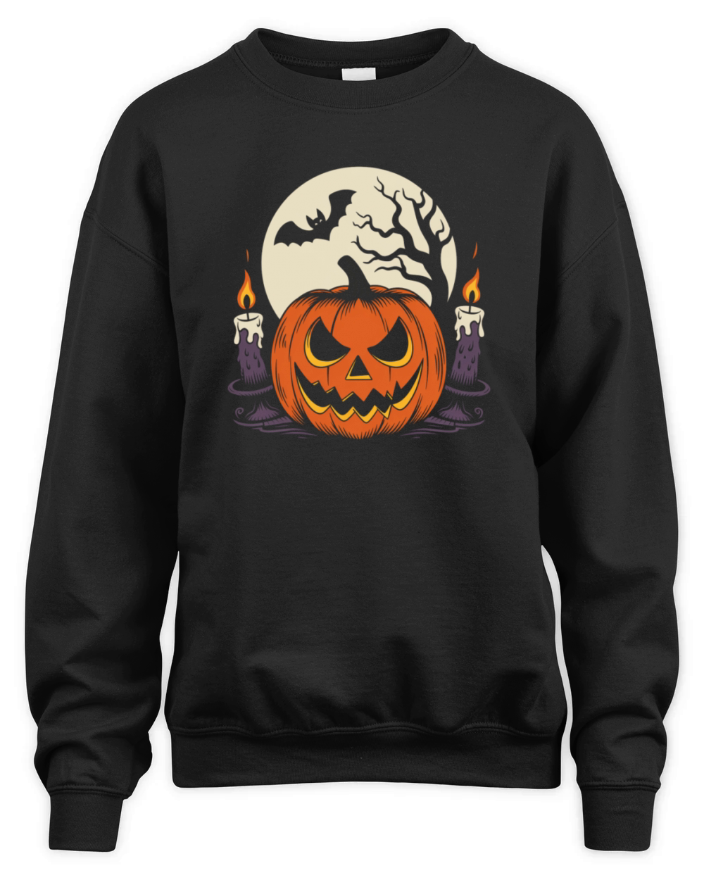 Vintage Pumpkin Scene Halloween Classic T-Shirt Unisex Premium Crewneck Sweatshirt
