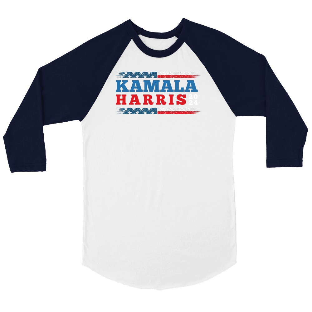 Kamala Harris 2024 Unisex ¾ sleeve Raglan T-shirt